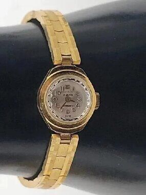 VTG Anosis 17-Jewel Wind Ladies Cocktail Watch Swiss Made RUNS 7.5" 16.7mm